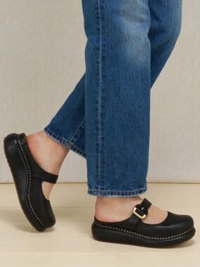 Dansko Kimberly Clog in Black - Chunky-chic slip-on meets Mary Jane Styling